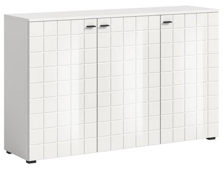 Newroom Sideboard Weiß Hochglanz Kommode mit Türen Wohnzimmer Schlafzimmer