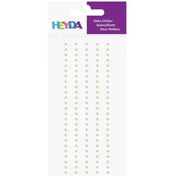 6x Heyda, Sticker, Sticker-Etikett Acrylsteinen rund klein rund perlmutt 125 Stück (125 Sticker)