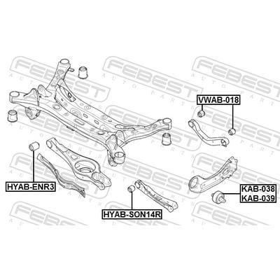 FEBEST Lagerung, Lenker kab038 vor der Achse für HYUNDAI