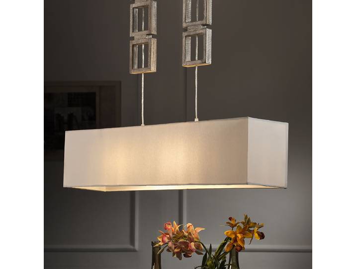 Suspension Kisar 80 x 110 x 20cm Blanc/Beige Coton E27