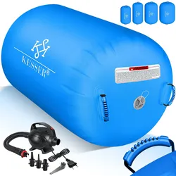KESSER® Aufblasbare Air Roll Airtrack, Gymnastik-Rolle   inkl. Tragetasche & elektr. Luftpumpe   Barrel Gymnastik Tumbling   Yoga Gymnastik Rolle Gymnastikmatte, Fitnessrolle