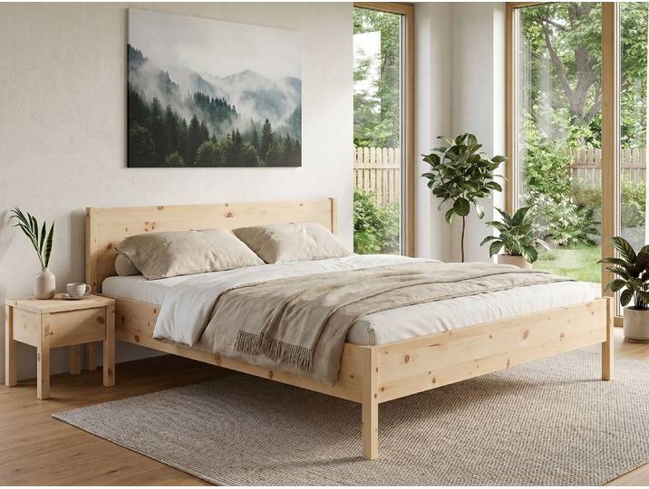 Zirbenbett „Flora“ 120 x 200 cm Massivholz Zirbe