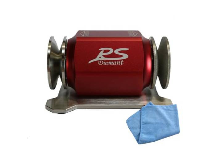 Duke-Handel Rollenschärfer Messerschärfer X-Schliff - Rot Markante rote Edition inklusive Mikrofasertuch, Diamantschliff & X-Schliff für den perfekten balligen Präzisionsschliff.