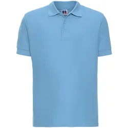 Russell Men ́s Ultimate Cotton Polo-Shirt Herren mit Seitenschlitze R-577M-0 Klassische Passform, sky, 3XL