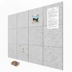 Relaxdays 12x selbstklebende Filzpinnwand Quadrat Grau