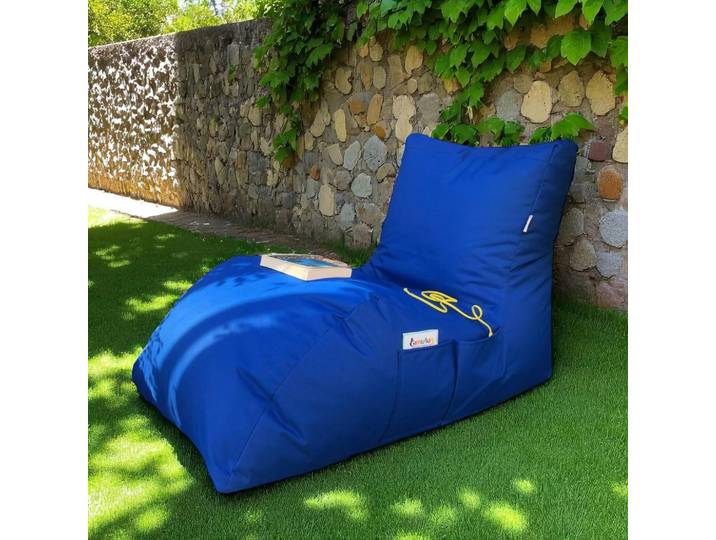 Bain de soleil / Pouf XXL en tissu ARTA - Bleu