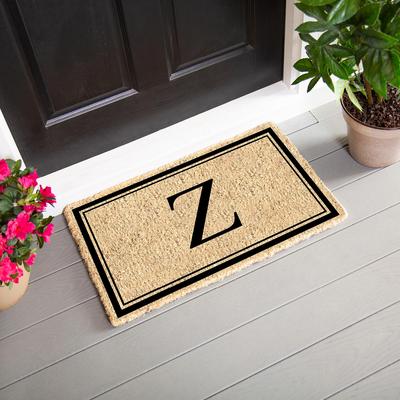 Evergreen "28 in. x 16 in. Monogram Coir Mat, Letter ""Z"""