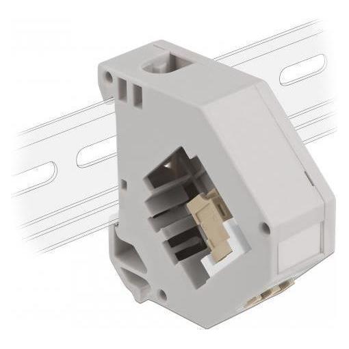 Delock Hutschienenadapter mit Keystone LC Duplex Buchse zu LC Duplex Buchse beige (87193)