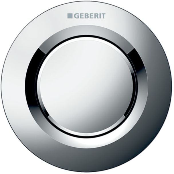 Geberit WC-Steuerung Typ 01 116040211 pneumatisch, Kunststoff, 1-Mengen-Spülung, UP-Drücker, hochglanz-verchromt