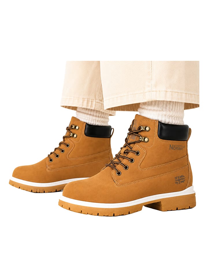 Geographical Norway Leder-Boots "Orafa" in Hellbraun - 37