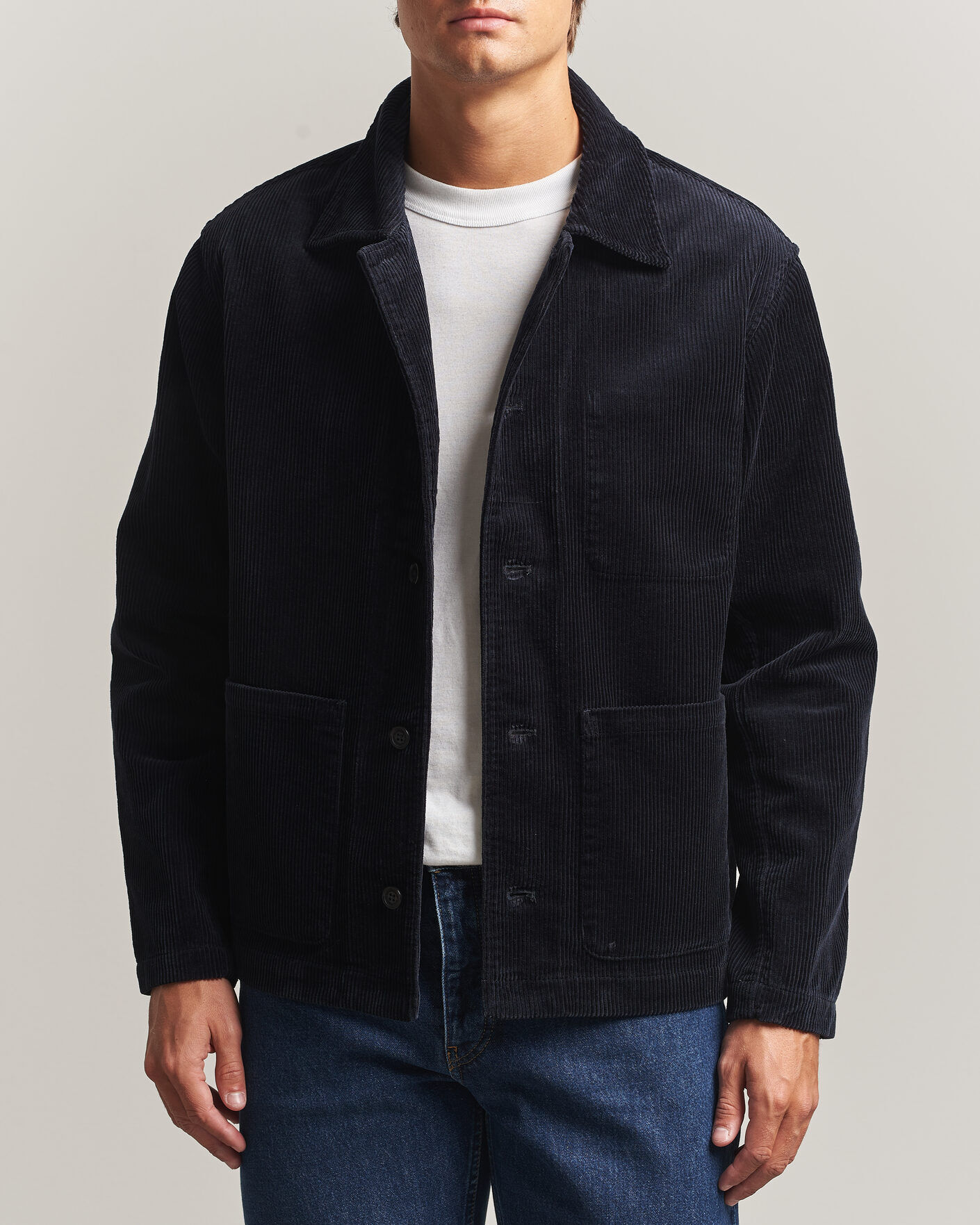 NN07 Morgan Corduroy Overshirt Deep Navy men M Blå