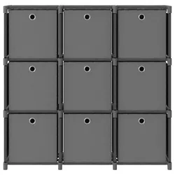vidaXL Würfelregal mit 9 Boxen Grau 103x30x107,5 cm Stoff
