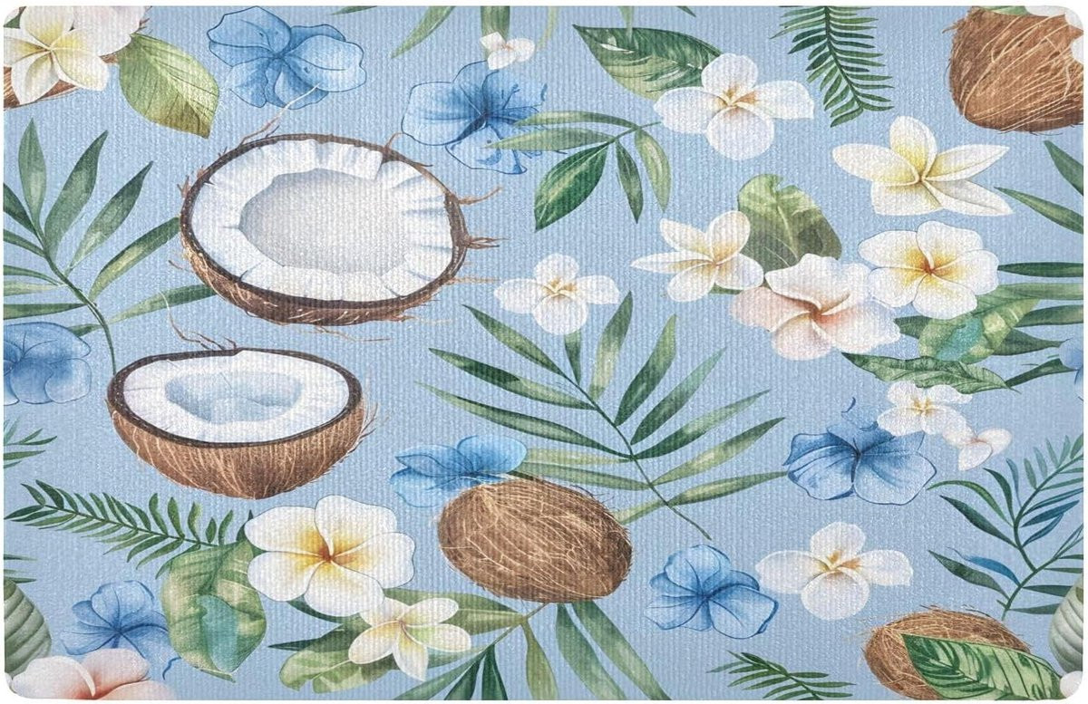 Kokosmat Bloemendecor Outdoor Deurmat met Antislip TPU Onderkant - Multicolor - 50 x 80 cm