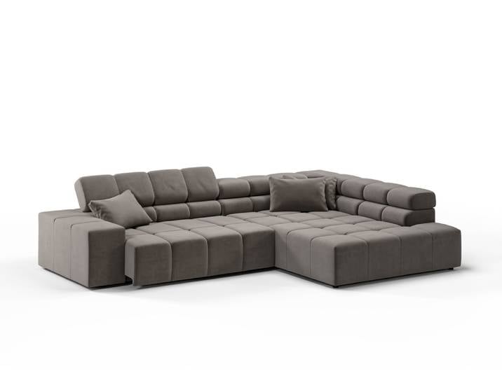 Candy Oregon Velvet Ecksofa motorische Sitztiefenverstellung