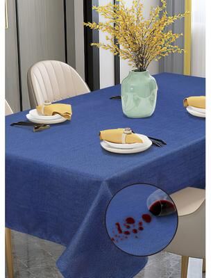 Violet Linen European Solid Linen Look Pattern Tablecloth