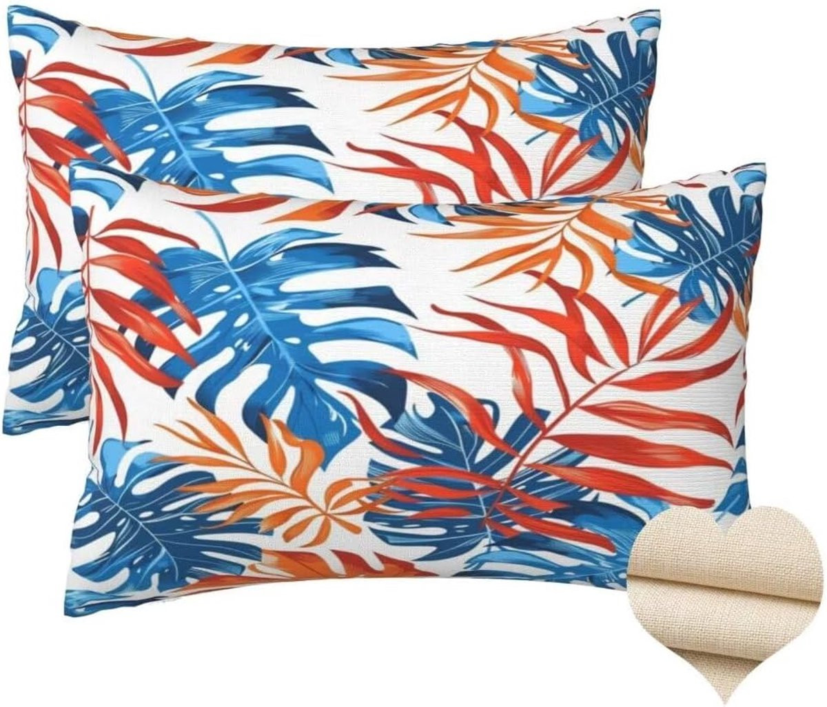 Tropische decoratieve kussenhoezen met onzichtbare rits, meerdere kleuren, 50 x 30 cm