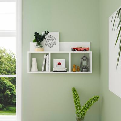 Danya B. Triple Cubed Floating Cubbie Shelf - White