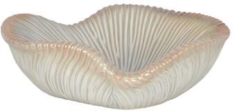 Sagebrook Home Ceramic Bowl Chiseled Textured Design Decorative Home Accent
