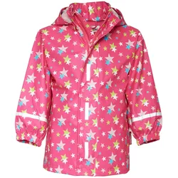Playshoes Regenjacke mit abnehmbarer Kapuze Sterne, pink, 104