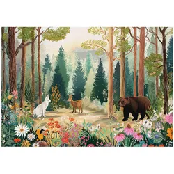 FOTOTAPETE Kinderzimmer Wald Bäume 150x105