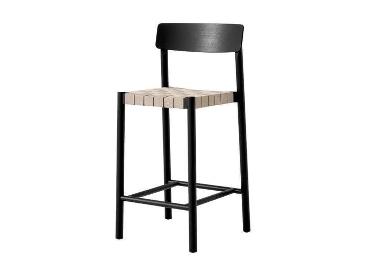 &Tradition Betty TK12 Counter Chair Barstuhl 65 cm Naturfarbenes leinen-schwarz lackierte esche