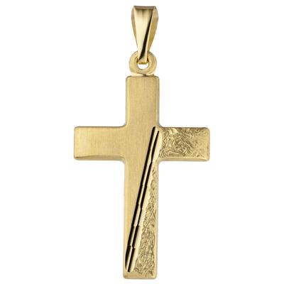 Kreuzanhänger JOBO "Anhänger Kreuz", gold (gelbgold 333), Schmuckanhänger, Damen, Gelbgold 333, 333 Gold