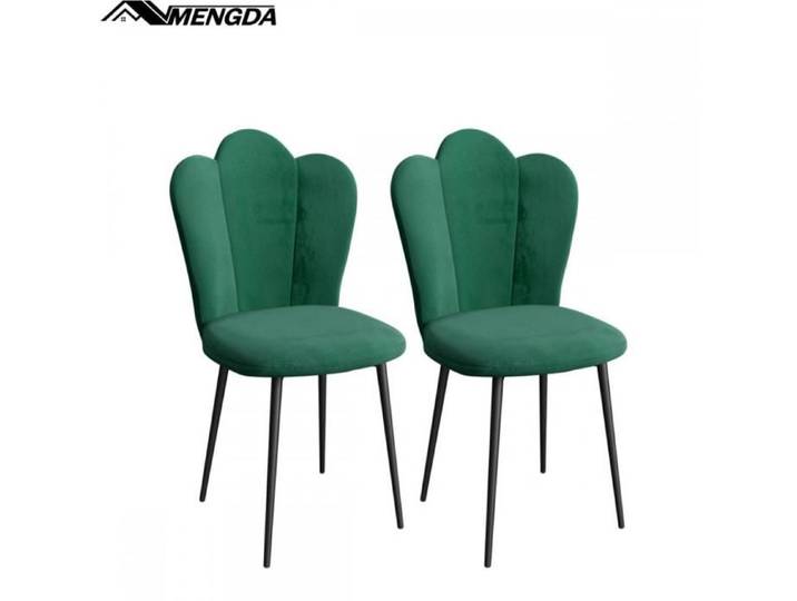 Ensemble de 2 chaises de salle à manger-MENGDA-Chaise de Cuisine Moderne-Velours-pour Salon Chambre Cuisine Bureau-Vert