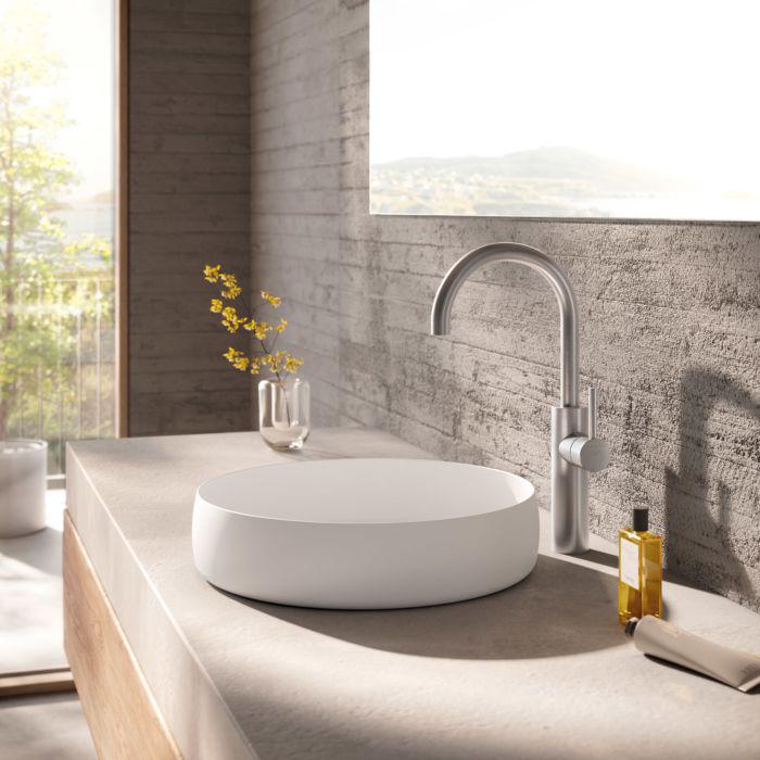 Herzbach DESIGN iX WT-Einlochbatterie XL-Size 17.020320.3.09 Griff seitlich, ohne Ablauf, Edelstahl