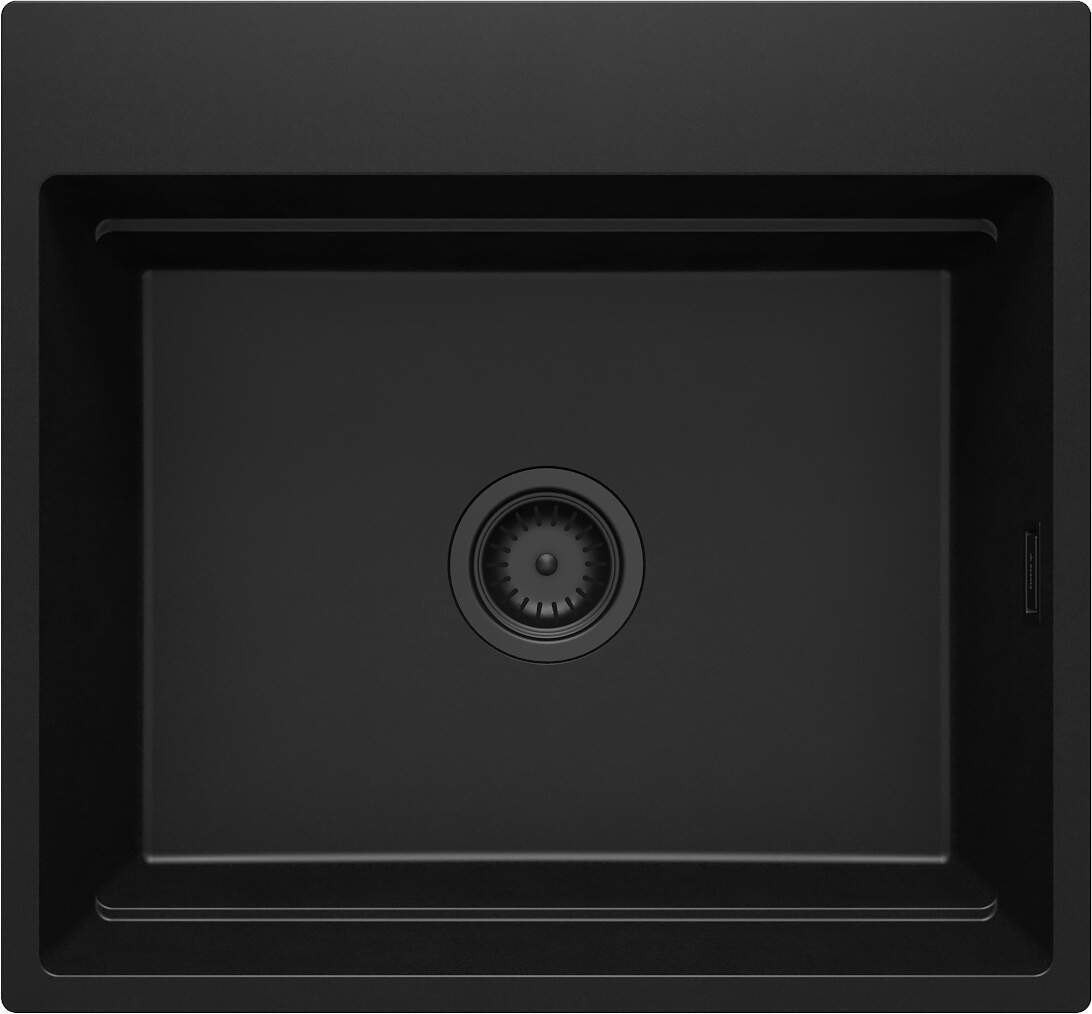 Spülbecken aus Granit, magnetisch, Farbe: Nero Matt, Größe: 560x520 mm, ein Becken, beständig gegen Verfärbungen und hohe Temperaturen