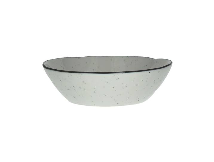 Bol à soupe en porcelaine blanche, rond, taches noires - Pomax, B