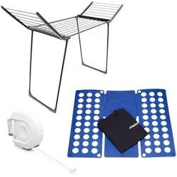 Relaxdays 3 tlg Haushalts Set Weiß,Blau,Schwarz