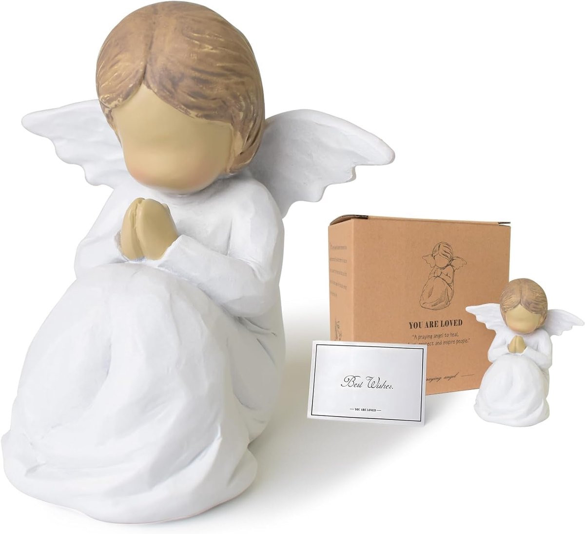 Beschermengel Beeldje Prayer Angel voor Doop, Communie en Verjaardag