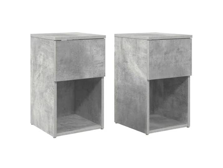 hliofuir 2er Set Nachtschrank Betongrau 29x31,5x49cm Holzwerkstoff Kompakte Beistelltische fürs Schlafzimmer und Wohnzimmer bieten stilvollen Stauraum auf kleinem Raum.