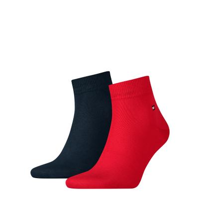 Kurzsocken TOMMY HILFIGER "TH MEN QUARTER 2P", Herren, Gr. 43-46, Sockengröße, tommy original, Baumwollmischung, normal, Socken, weicher, elastischer Rippenbund, klassisches Tommy Hilfiger Logo