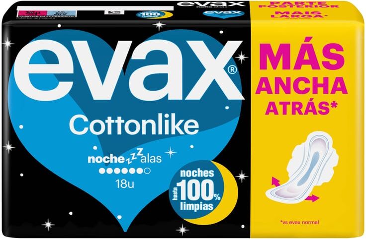 Evax Cottonlike Alas Noche 18 Unds