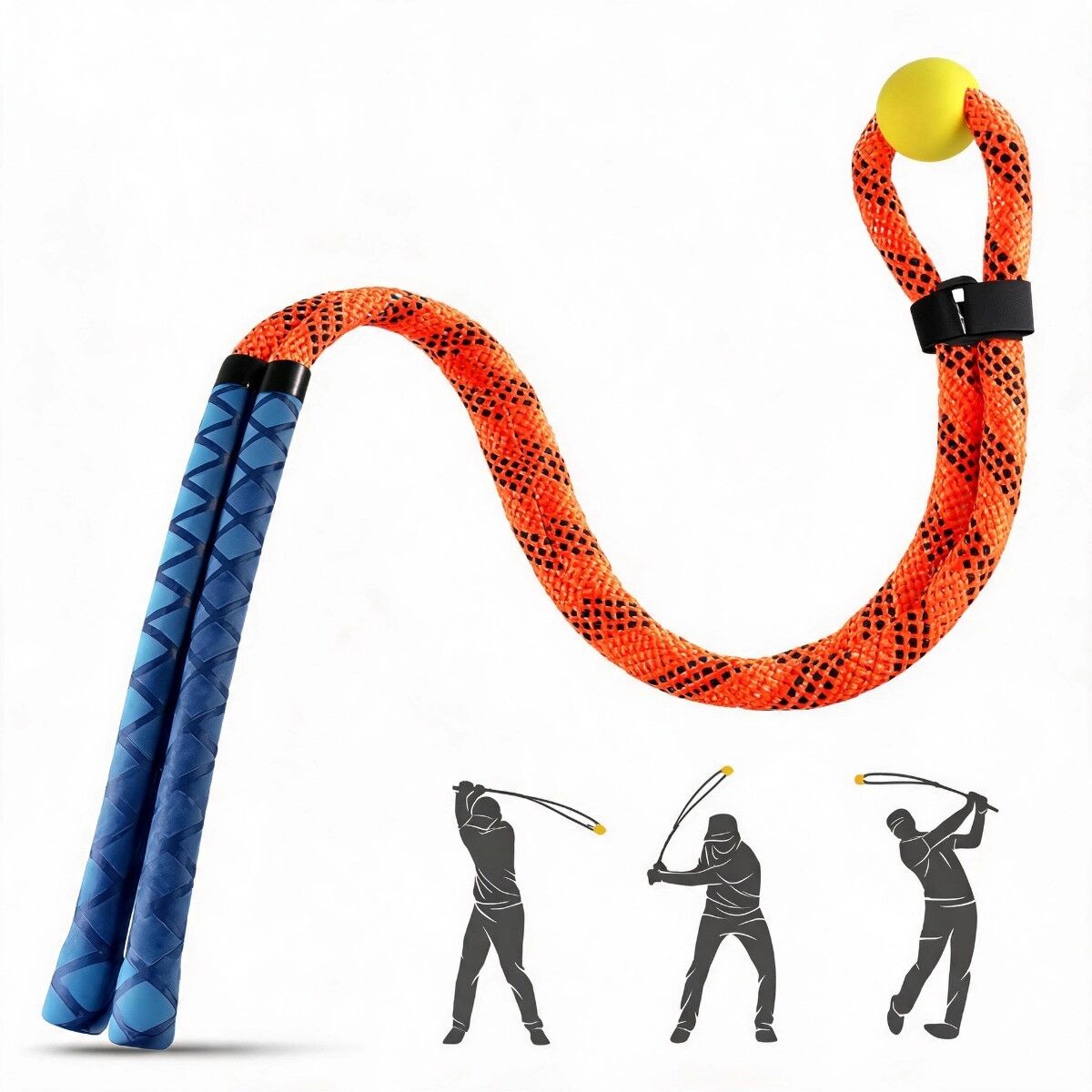 INF Golf-Schwungtrainingsseil mit verstellbarer Gewichtskugel für Tempo, Rotation und Aufwärmtraining Orange