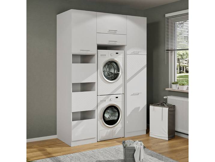 Hauswirtschaftsraum Set N 168cm Weiß/Weiß