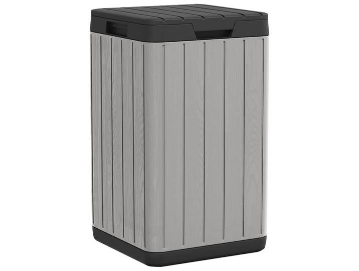 vidaXL Mülleimer Outdoor-Mülltonne Grau 38x38x65 cm PP