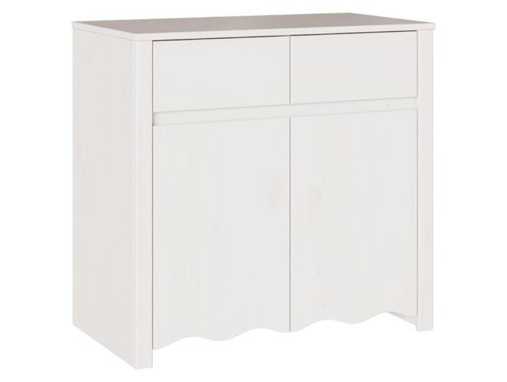 Buffet bas en bois massif - vidaxl - DRAMMEN - 79x43x75 5 cm - Blanc - Bois massif pin - 2 tiroirs - 4 compartiments