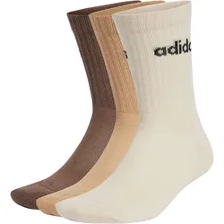 3er Pack adidas Linear Crew Cushioned Socken IZ0106 - wonder white/magic beige/earth strata 37-39