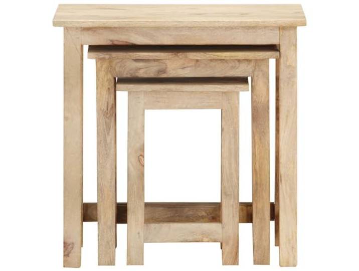 MNCVXAXG Stapelbare Beistelltische 3 Stück aus massivem Mangoholz Cata Finish, Verwendung als Beistelltisch oder Nachttisch, einzigartige Maserung, zufällige Lieferung