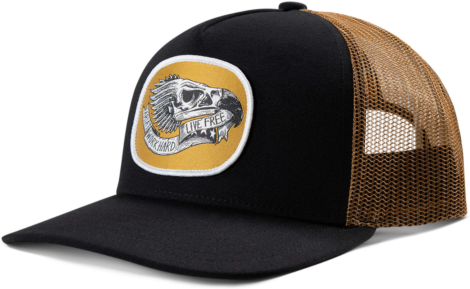 Men's Work Eagle Skull Patch Cap in Black Gold by Ariat