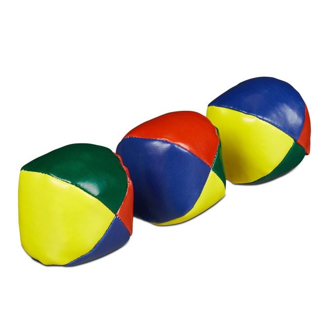 Relaxdays 6x Jongleerballen in meerkleurig plastic