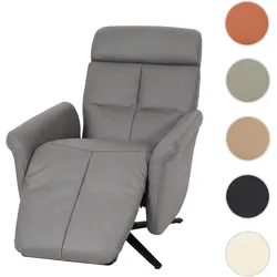 Relaxsessel HWC-L10, Design Fernsehsessel TV-Sessel Liegesessel, Liegefunktion drehbar ~ dunkelgrau