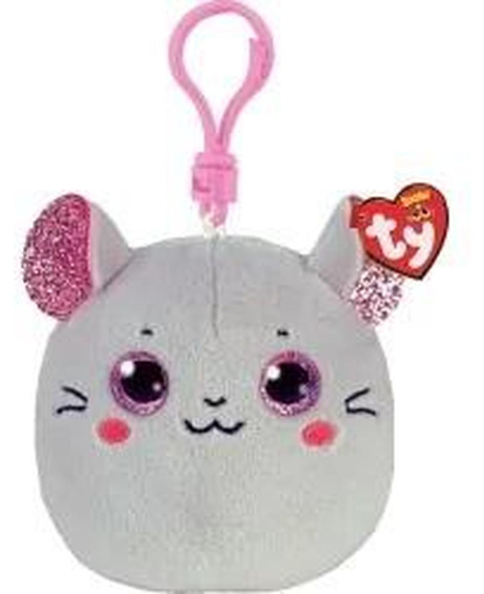 TY Squish-a-Boos muisknuffel met kattenkruid en sleutelhanger, 8,5 cm