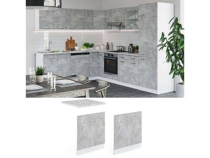 Façade R-Line 60cm sans PT Béton/Blanc Vicco 30223