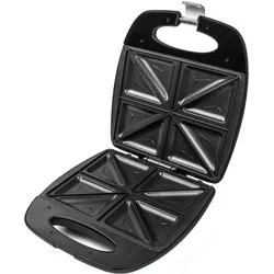 Rommelsbacher Sandwich Maker ST 1410, Kontaktgrill, Schwarz, Silber