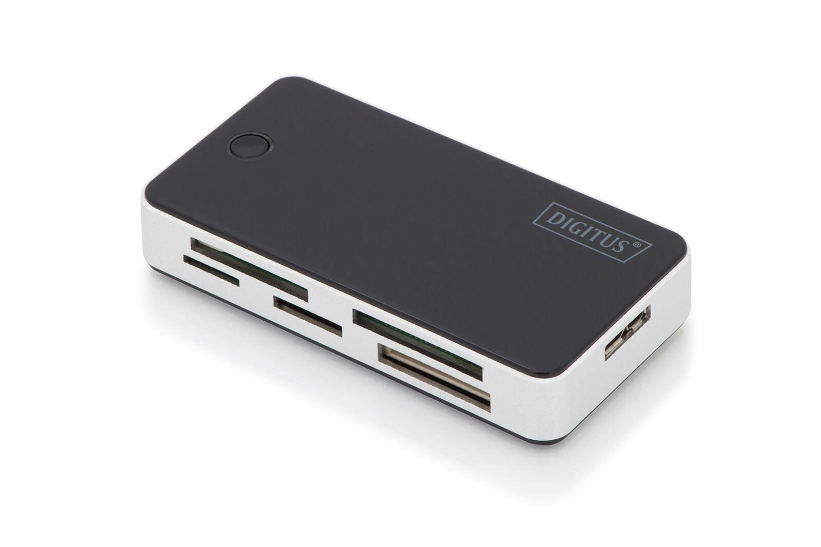 Digitus USB 3.0 Kartenlesegerät, 1m USB A Verbindungskabel unterstützt MS/SD/SDHC/MiniSD/M2/CF/MD/SDXC Karten DA-70330-1
