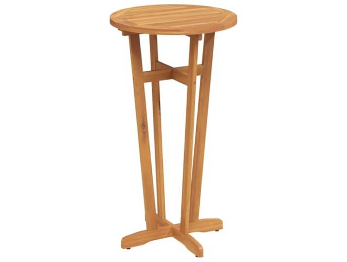 POUFGDR Bartisch, Garten, Massivholz, Akazie, 60 cm Rund, 105 cm hoch, innen außen, geölt, leicht zu reinigen
