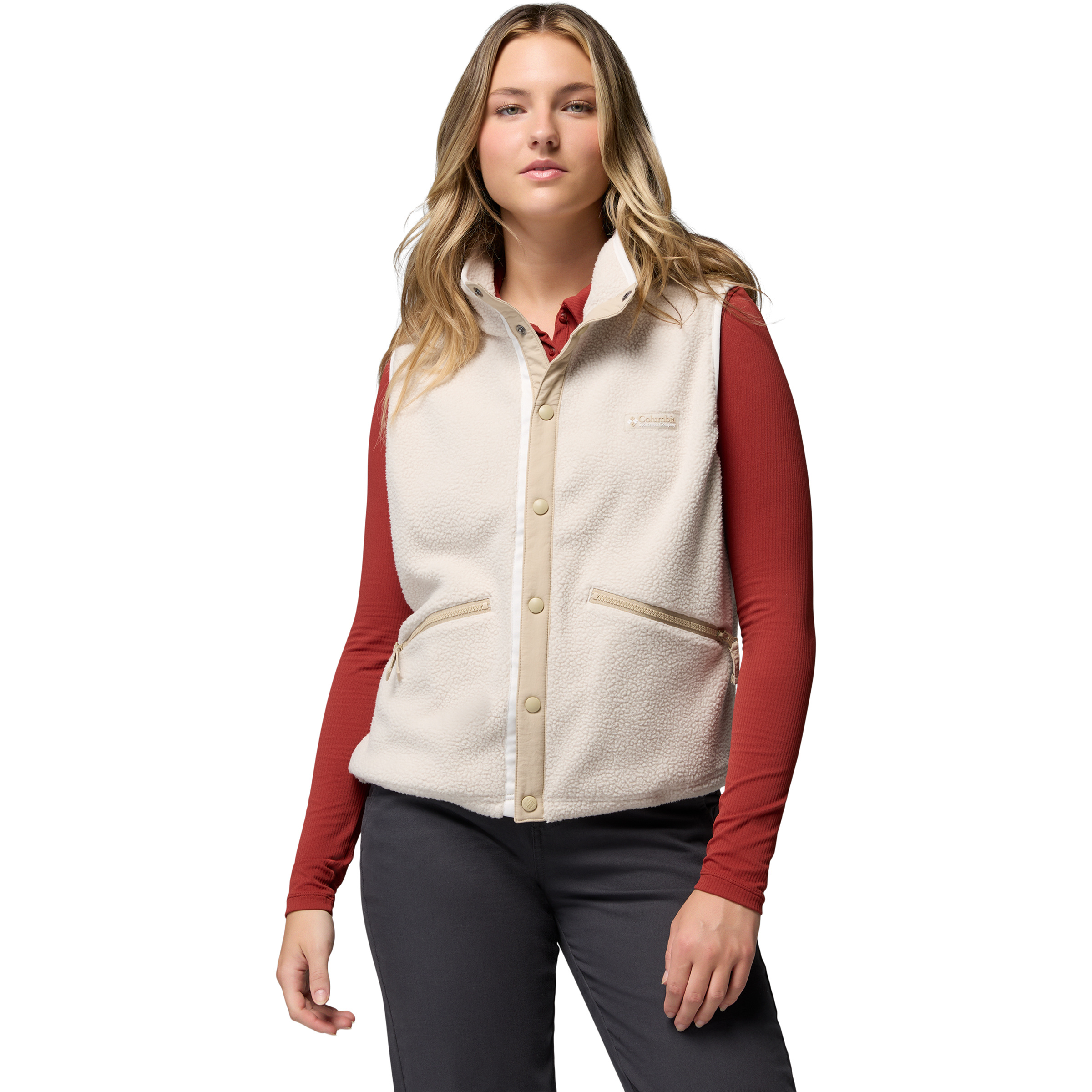 Columbia Helvetia Weste Damen Fleecewesten beige Größe M Trekking Schnell trocknend